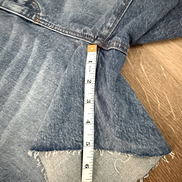 LOFT Blue Jean Shorts Raw Hem High-Waisted - Picture 4 of 4